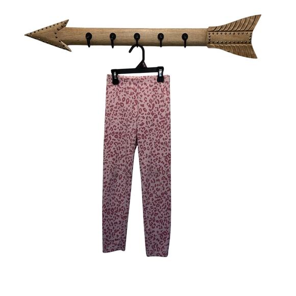 Old Navy | Pink Leopard Animal Print Legging Girls Size M (8) - Picture 1 of 5